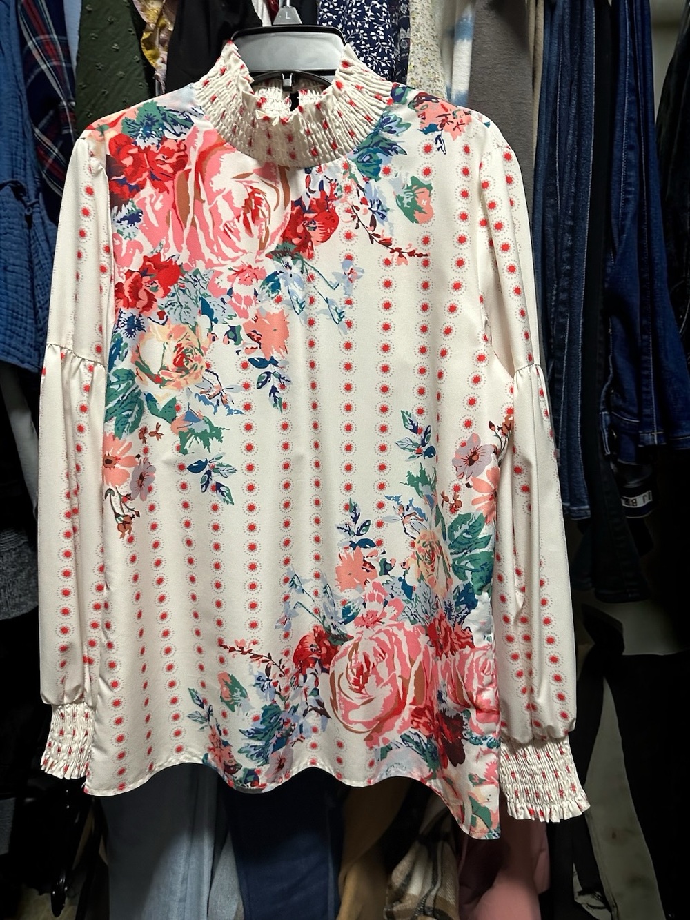 Floral Garden Long sleeve Chiffon top